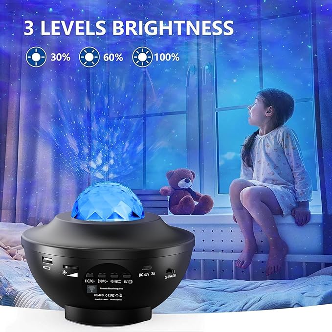 Galaxy Star Projector,Nebula LED Night Light for Room Decor, Ocean Wave Starry Sky Light Projector for Bedroom Home Theater, Remote & Bluetooth Speaker, Christmas for Kids Boy Girl Adults