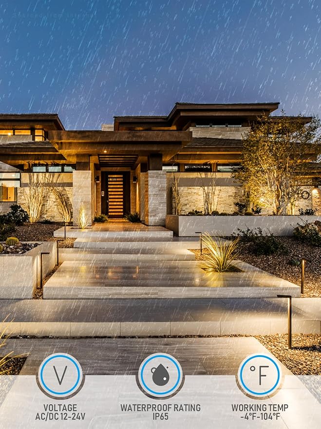 LEONLITE 6-Pack 16 Inch 5CCT Low Voltage Landscape Pathway Lights, ETL | 12-24V AC/DC, 5W Anti-Glare Path Lights, Aluminum, IP65, for Yard Sidewalk, 1800K/2700K/3000K/4000K/5000K, Oil Rubbed Bronze
