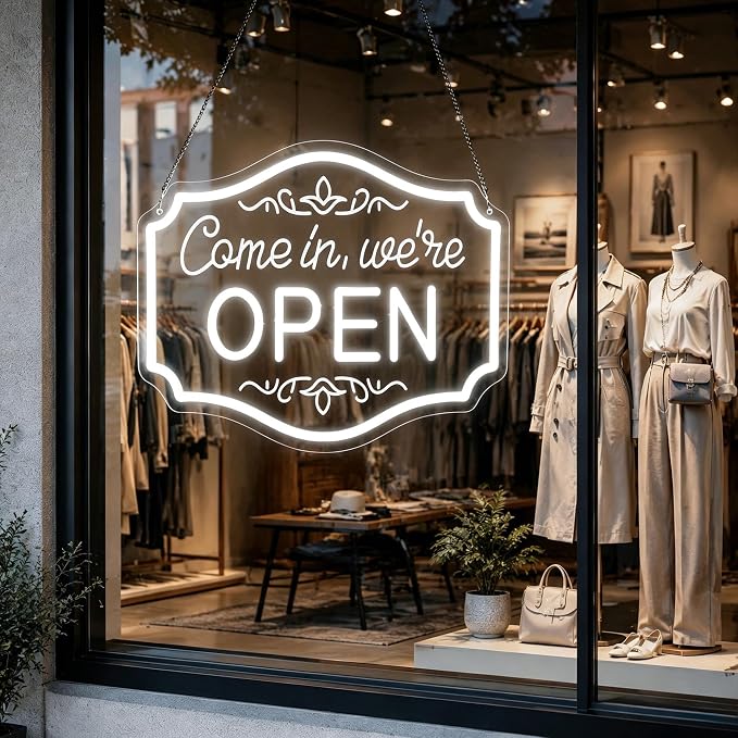 Neon Sign, Open Neon Signs for Wall Decor LED Signs Neon Light | Open Neon Sign for Business, Restaurant, Store, Shop, Bar Decor, Room Decor, Window, Gift, USB Powered