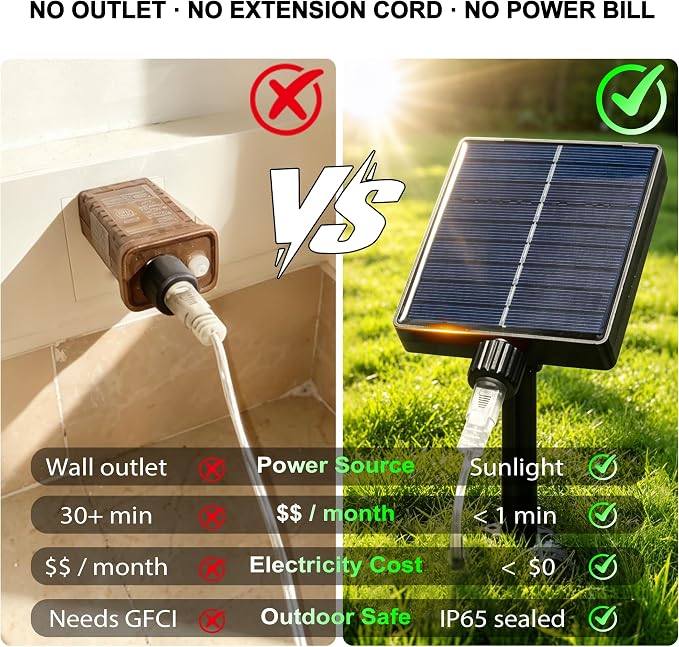 Solar Rope Lights Outdoor Waterproof, 33FT 100 LED Solar String Lights with 8 Lighting Modes,Trampoline Lights, Solar Patio Light for Garden Fence Backyard Deck Porch Pool Tree Christmas Decor