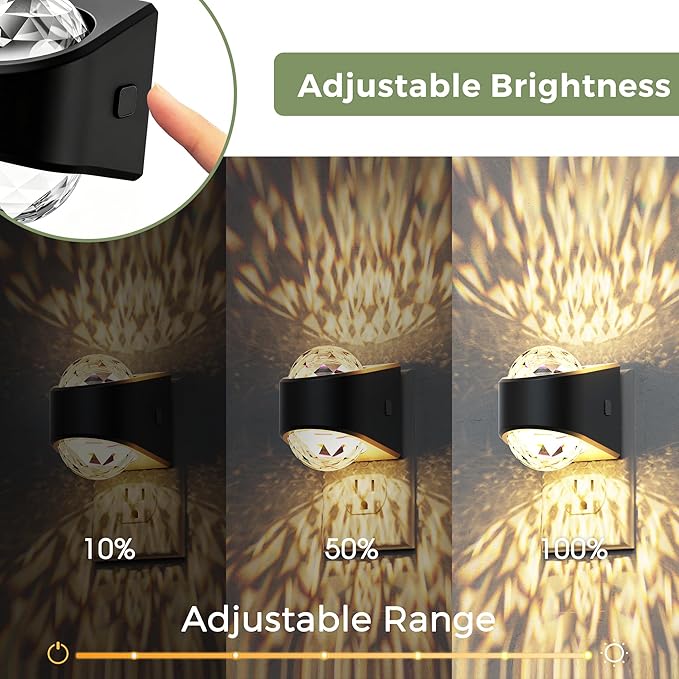 L LOHAS LED Night Lights Plug into Wall, Projector Night Light | Dusk to Dawn Sensor,1600K/3000K/5000K Adjustable, Nightlight for Kids Hallway Christmas Gift
