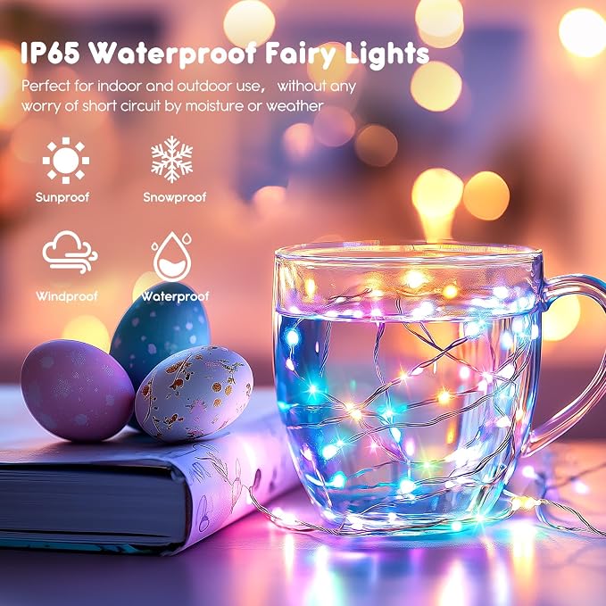 Minetom 6 Pack 7ft Battery Operated Fairy Lights for Christmas Decor | 20 LED Bulbs, Pastel Glow, Waterproof, Flexible Silver Wire, Lovely for DIY Crafts Wedding Table Centerpieces Decoration