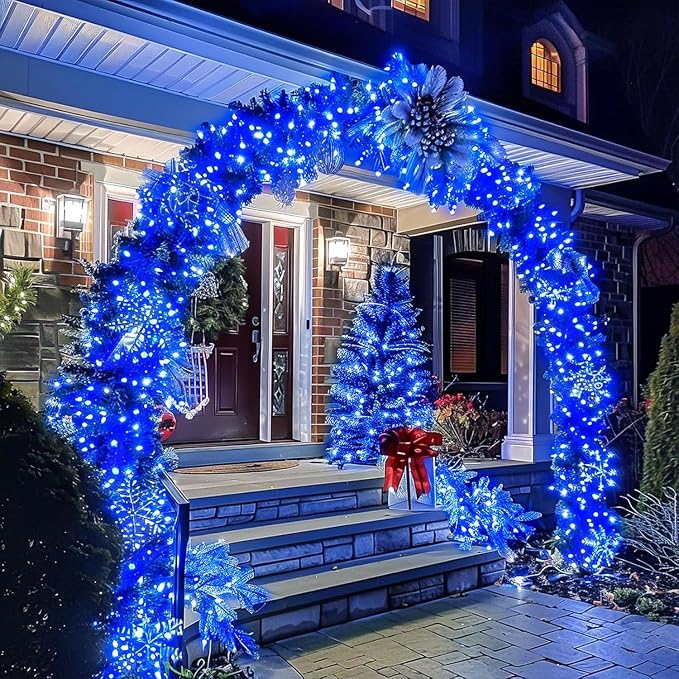 100FT Blue LED Fairy Lights, Connectable Christmas String Lights | 8 Lighting Modes Waterproof Light with Timer for Tree, Bedroom, Patio, Wedding, Party, Indoor Outdoor Decor