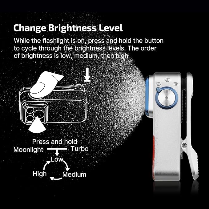 OLIGHT Oclip Pro Rechargeable EDC Clip-on Flashlight, Stars & Stripes | Red Light, 500 Lumens Floodlight, Spotlight, Pocket-Sized, USB-C Charging, Magnetic, for Work, Signaling, Outdoor or Home Use