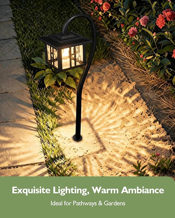 LITFIT Low Voltage Landscape Lighting, 6-Pack LED Pathway Lights Outdoor | 12V 3W 185LM 3000K Black Yard Lights with Connector, Aluminum Wired Landscape Lights for Walkway Garden Path