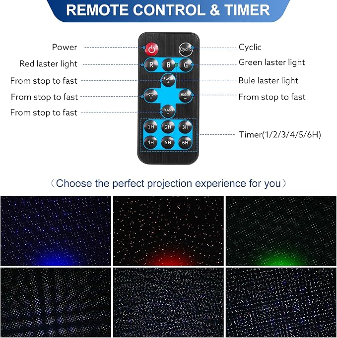 Outdoor RGB Laser Projector Lights 3 Color Starry Sky Firefly Effect | IP65 Moving Projection Light with Remote for Christmas Halloween Parties, Garden, Yard, New Year – Holiday Landscape Decor