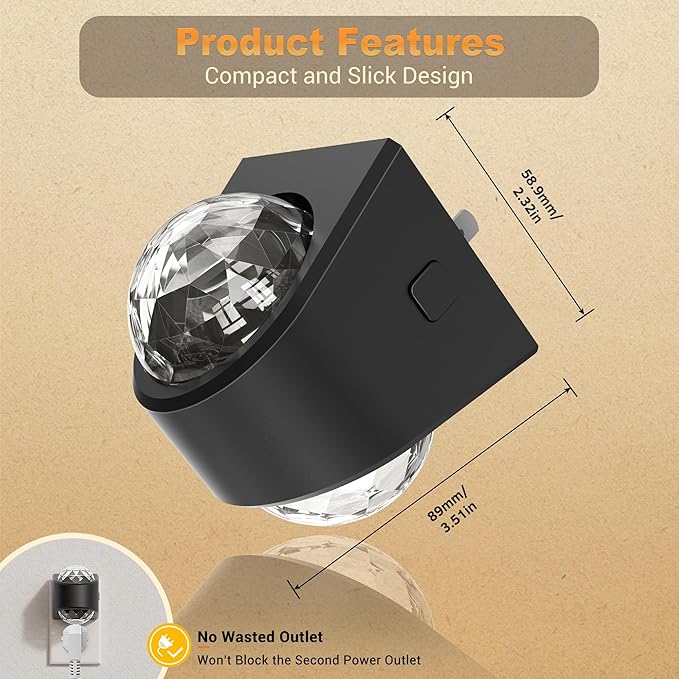 JandCase Night Lights Plug into Wall, 2 Pack Star Projector Night Light with 3000K Soft White, Automatic Galaxy Nightlight Plug in with Light Sensor for Bathroom Hallway Room Decor