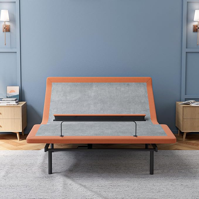 ESHINE Queen Adjustable Bed Frame 14" Hybrid Matt with Dual USB | Bed Base, Lumbar Support, Head-Pillow-Tillt, Wireless Remote, Zero Gravity, Smart App, Under Bed Light, 6000 Series