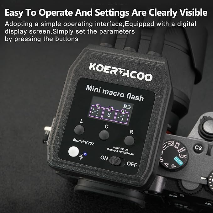 Triple Macro Flash, 2 x Xenon (5600K) 1 x LED Solid Light (6500K) with Extended Arm for Insect and Plant Macro Photography, Compatible with Sony, Canon, Nikon and Fujifilm.