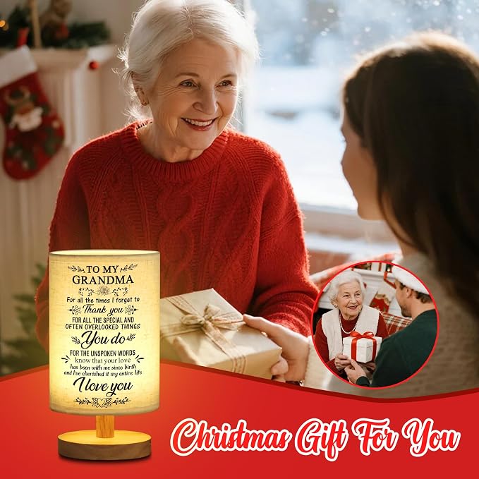 WSYEAR Grandma Anniversary Birthday Gifts from Grandchildren-Table Lamp Gifts for Grandma Birthday Best Grandmother Gifts for Bedroom