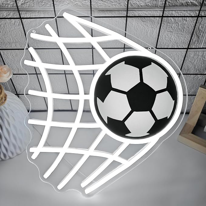 Soccer Goal Neon Sign for Wall Decor Soccer Led Sign World Cup Neon Light Dimmable 2026 Football Championship Light Up Signs for Football Theme Party Man Cave Game Room Bar Club Sports Gift for Fan