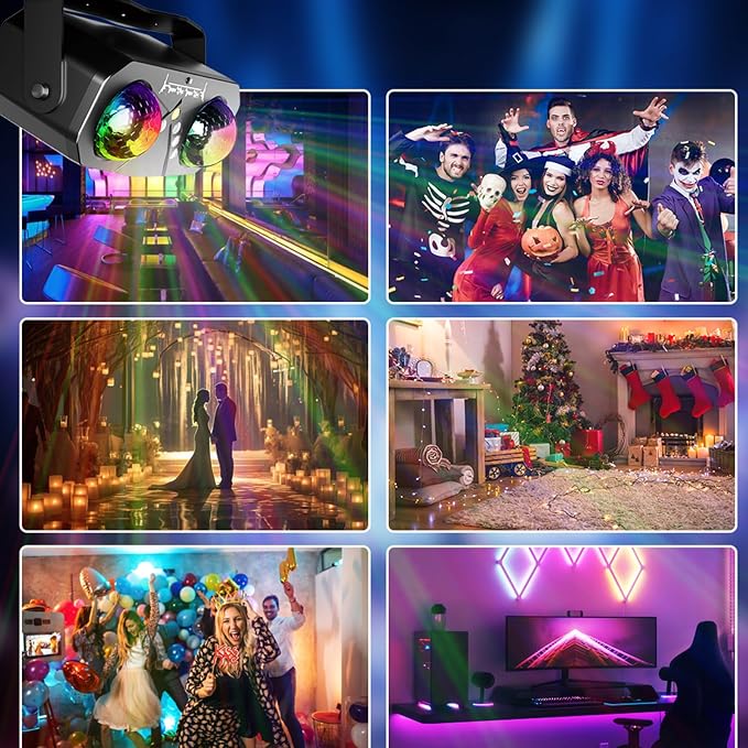 Party Disco Strobe Ocean Star Projector Dj Dance Light | Sound Activated with Remote Control Stage Rave for Parties Bar Birthday Wedding KTV Christmas Halloween Dancing Décor.
