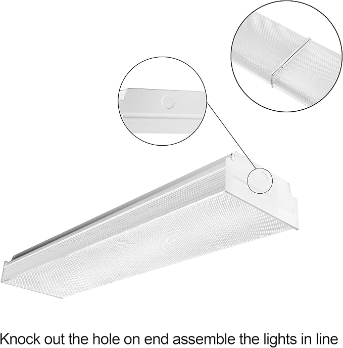 ANTLUX 2FT LED Wraparound Flush Mount LED Garage Lights, 20W 2400LM, 4000K Neutral White, 2 Foot LED Wrap Light, Integrated Linear Ceiling Lighting Fixture for Kitchen, Laundry, Workshop, Closet