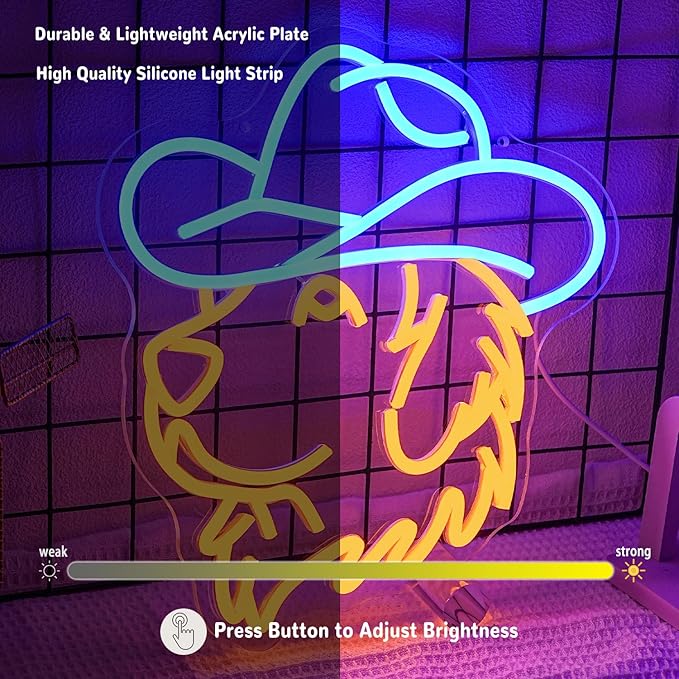 Golden Retriever Neon Sign for Wall Decor Dog Neon Light Cowboy LED Neon Sign Cute Retriever Led Neon Light for Bedroom Zoo Pet Shop Decoration