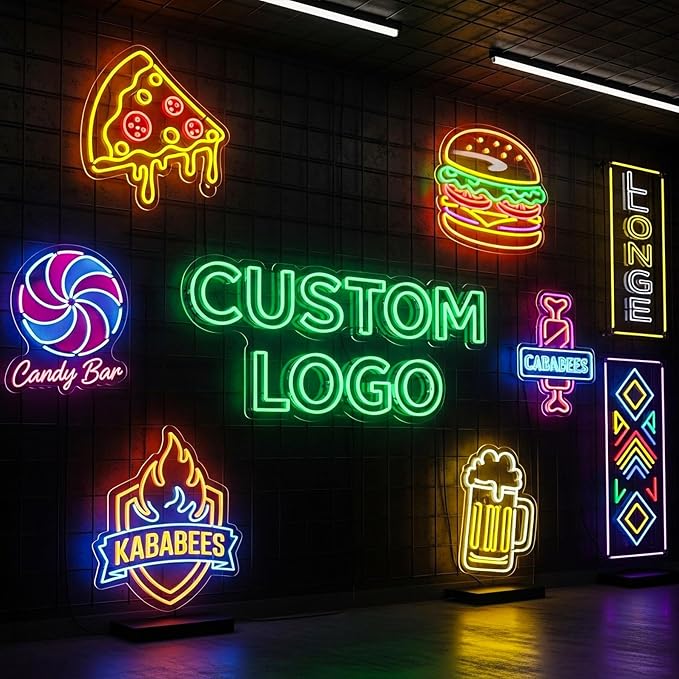 Wakklia Custom Logo Neon Sign, Custom LED Neon Sign Personalized | Light Up Neon Name Sign for Bar Business Studios Salon Beauty Nail Coffee Shop Wall Decor