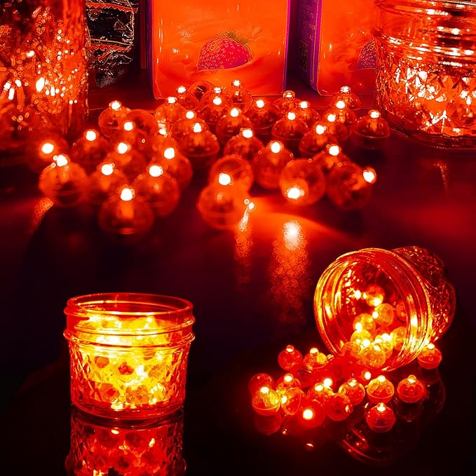 Aogist 200Pcs Red Balloon Lights with Hook,Long Standby Time,Waterproof Mini Light for Birthday Party Wedding Christmas Halloween Easter Decorative (Flash)