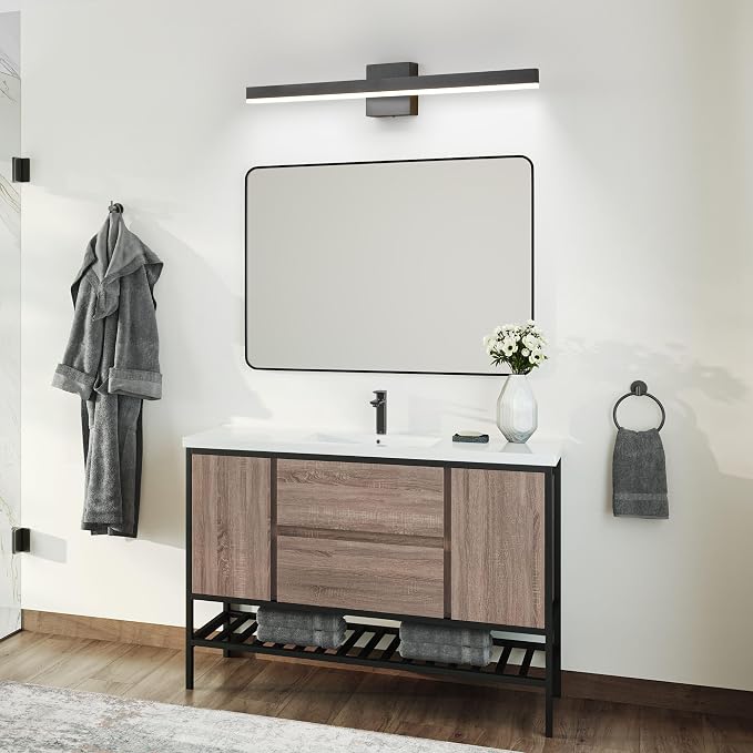 Black Bathroom Vanity Light Fixture 31.5'' 20W Dimmable 5CCT LED Hardwired | Bathroom Light Fixture Over Mirror, Bathroom Wall Sconce, Rust-resistant, ETL Certificated, 2700K/3000K/3500K/4000K/5000K