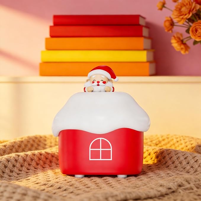 Dylviw Snow Hut Silicone Night Light, Kids Bedside Lamp with 7 Fun Sound Effects, Touch Dimming, 30-Min Auto-Off Timer, Volume Control, 1000mAh Battery, Toddler Bedroom Essential, Birthday Surprise