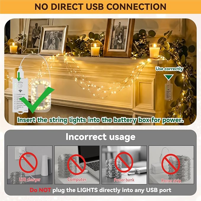 ZSJWL Rechargeable Fairy Lights with DIY Timer & 8 Modes, 4 Pack 16FT 50LED String Lights Battery Operated Indoor, Twinkle mini Lights for Bedroom Christmas Wedding Centerpiece Decor (Warm White)