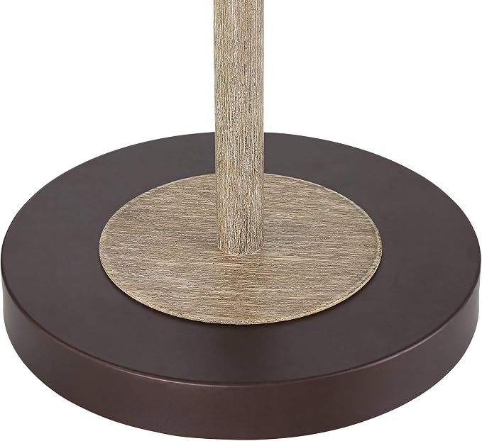 Jenson Bronze and Faux Wood Adjustable Swing Arm 54" Tall Floor Lamp | Rustic Farmhouse Industrial Pharmacy Standing Height Task Lighting for Cottage Core Living Room Reading House Bedroom