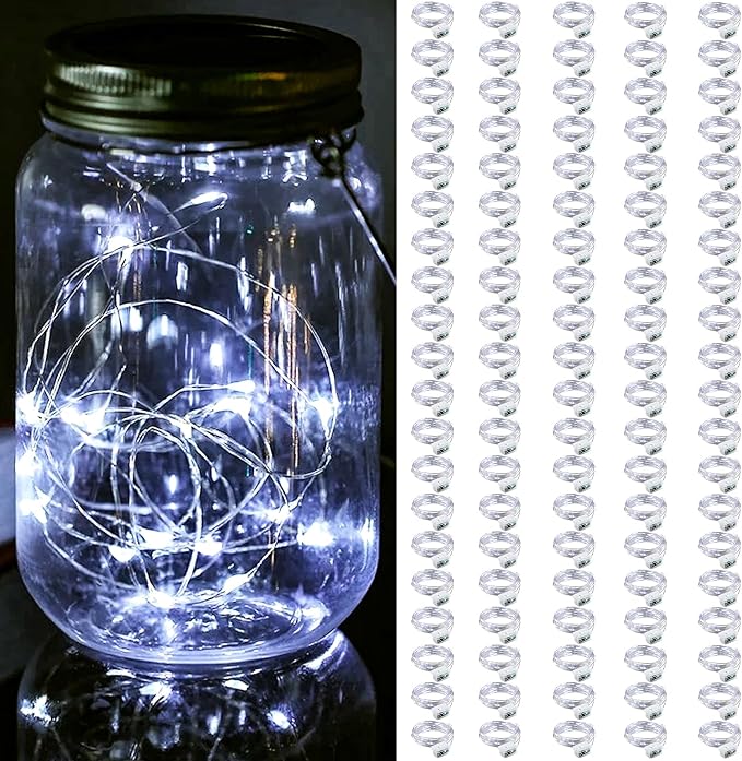 ZGWJ 100 Pack White Fairy Lights, Mini String Lights | Battery Operated 7 FT 20 LED Waterproof 3 Modes for DIY, Parties, Wedding, Halloween, Christmas Decoration