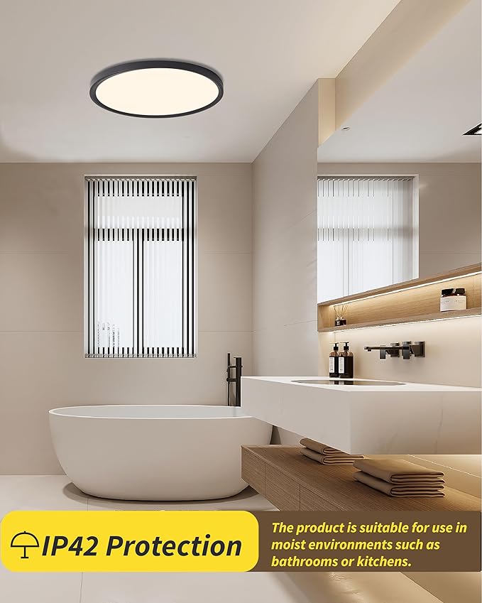 6pack 9 Inch Flush Mount Ceiling Light, 18w Led Ceiling Light, 3000k/4000k/6000k Selectable 1860lm Ceiling Light, Super Slim Led Light Fixture For Bedroom Kitchen Living Dining Room Office