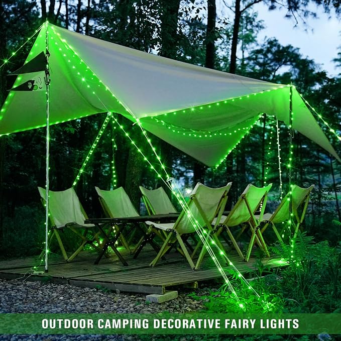 JMEXSUSS 200 LED Remote Control Green Halloween Fairy Lights Plug in | 66 ft 8 Modes Christmas Fairy Lights Indoor with Wheel, Green Lights Outdoor for Halloween Christmas Decor