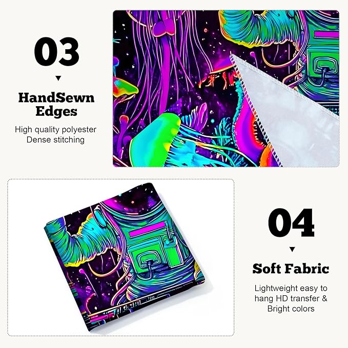 BVBOX Blacklight Space Astronaut Tapestry UV Reactive Galaxy Planet Glow in Dark Tapestries Black Light Poster Neon Wall Hanging Art for bedroom Living Room (Astronaut DJ 1-1M)