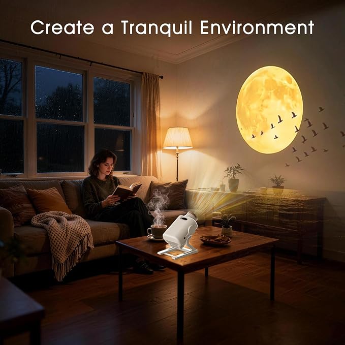 AIRIVO Cinematic Mood Projector, 3D Galaxy Star Projector with 60 Moving 3D Scenes&Bluetooth Speaker, Planetarium Night Light for Room Decor, Gifts for Kids, Teens, Adults, Valentine's Day