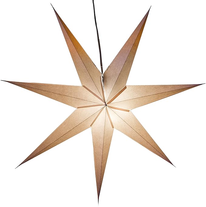 7 Pointed White Paper Star Lantern with 12 Foot Power Cord Included