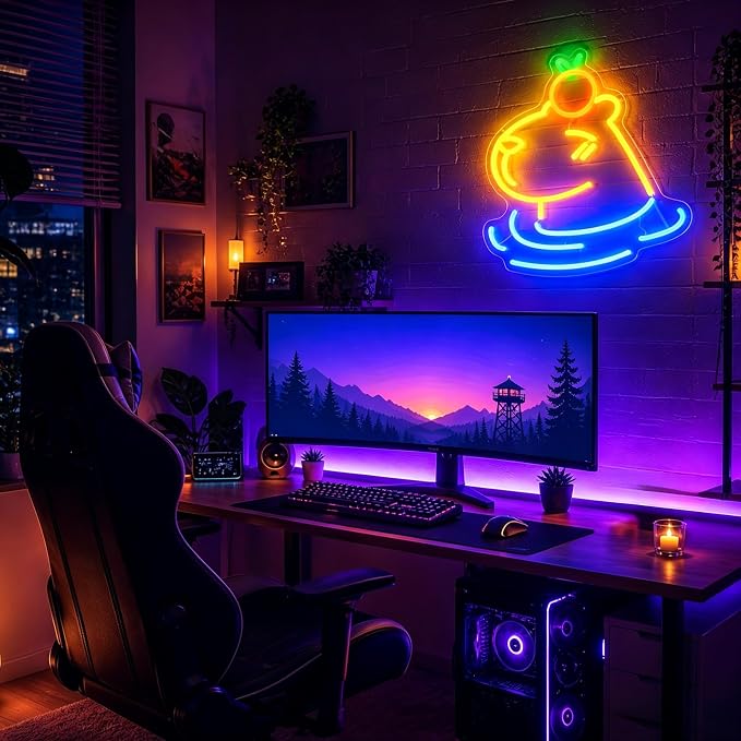 Capybara Neon Sign Led Sign Neon Signs for Wall Decor Neon Lights | Capybara Led Light Up Sign, Blue Yellow Game Room Decor, Boys Girls Gift, Party, Wall Decor, 5V USB Powered