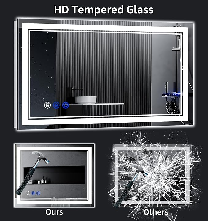 42"x24" LED Bathroom Mirror with Lights,Anti-Fog,3 Color Modes