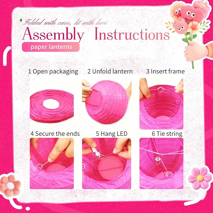 Chinese Paper Lanterns - Pack of 10, 10-Inch Rose Red Hanging Lights for Birthday Party Decorations, Ceiling Decor, Rainbow Classroom, Wedding, and Home Party