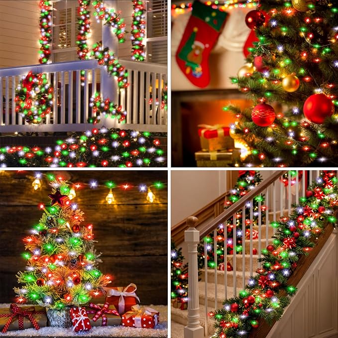 YJFWAL 12 Pack 10ft 30LED Timer Fairy Lights AAA Battery Powered, Starry String Lights with 8 Modes Remote Waterproof Twinkle Lights for DIY, Bedroom, Wedding, Party, Patio, Christmas Decor (Colorful)