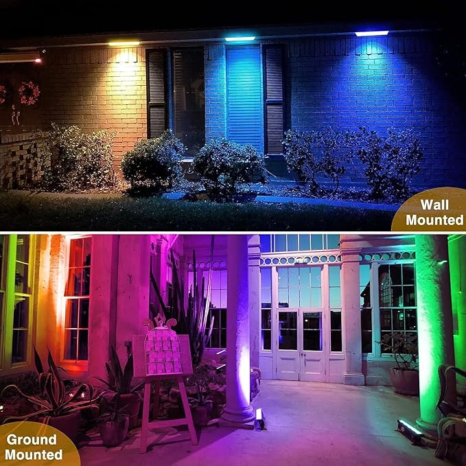 2 Pack 50W 96 LED RGB Light Bars Waterproof IP66 Smart APP/Remote Control Wall Washer Lights DIY 16 Millions Colors LED Light Bars for Room Stage Lighting Garden Outdoor Indoor