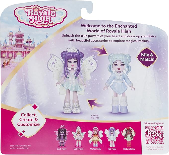 3” Ice Fairy Fashion Doll - 1 Figure with 9 Fashion Accessories - Virtual Item Code Included - Series 2 - Ages 5+