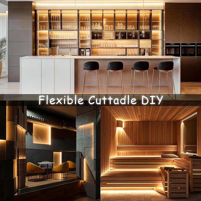 COB Warm White 10Ft LED Strip Lights 24V Super Bright LED Rope Lights Dimmable Flexible High CRI95+ Light Strip for Bedroom,LED lights Strip Under for Cabinet Kitchen Decor DIY,Under Cabinet Lights