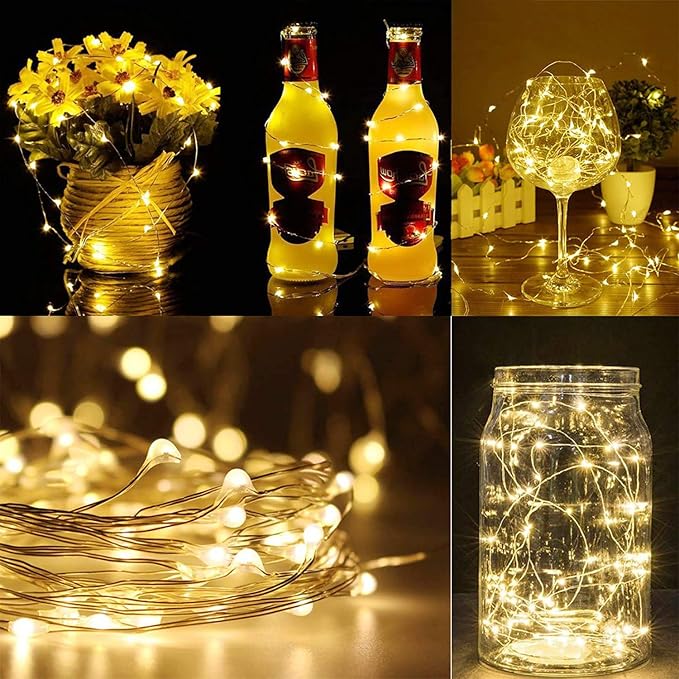 YJFWAL 12 Pack 10ft 30LED Starry String Lights with 8 Modes Timer Function Waterproof Fairy Lights Battery Operated(AAA Batteries Included) for DIY, Wedding, Party, Patio, Garden Decor (Warm White)