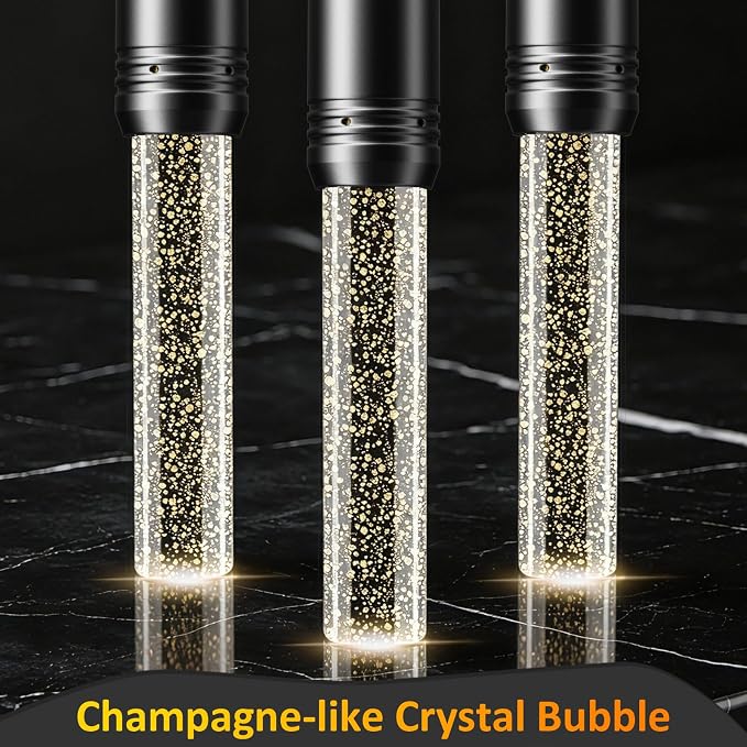 Black Pendant Lights Kitchen Island, Crystal Bubble Pendant Lights, Adjustable Modern Pendant Light Fixtures for Dining Living Room Bedroom 3 Pack