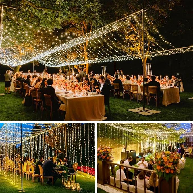 33Ft 100LED Plug-in Waterproof Fairy String Lights with 8 Lighting Modes - Indoor & Outdoor Decor for Bedroom, Girl’s Room, Garden, Party, Christmas - Warm White Twinkle Lights
