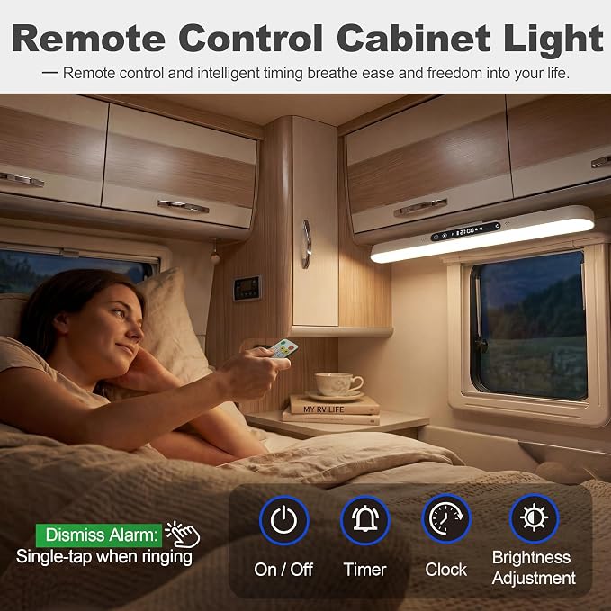 4000mAh 9W Rechargeable Light Bar, Wireless Closet Light | Magnetic Under Cabinet Lighting with Remote, 3-Color Dimmable No-Drill Battery Operated Lamp for RV, Bunk Bed, Kitchen, Desk
