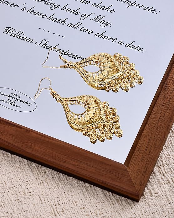 Silver 14K Gold & Rose Gold Plated Boho Chandelier Earrings – Intricate Bohemian Earrings with Filigree and Tassel Earrings for Women Trendy