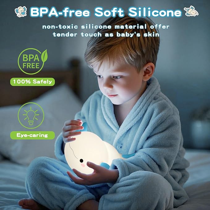 FAMIDUO Axolotl Night Light,Squishy Silicone Bedside Touch Lamp for Kids | Food Grade Silicone Nursery Light,Rechargeable/Dimmable/20Min Timer Axolotl Lamp,Baby Room Decor, Cute Gifts for Boys/Toddler