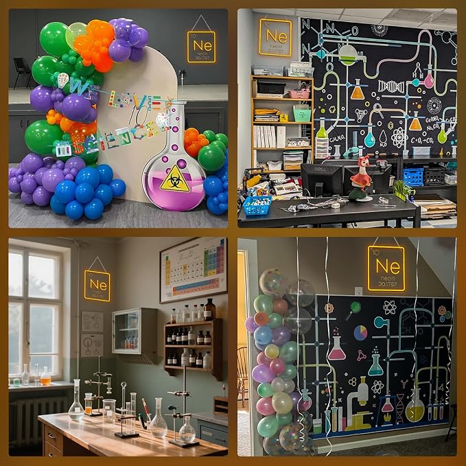 Ne Neon Sign Science Classroom Decor Chemistry class Periodic Table Signs Adjustable Brightness Student LED Neon Lights Light Up Colorful Neon Signs Suitable for Classroom Science Labs