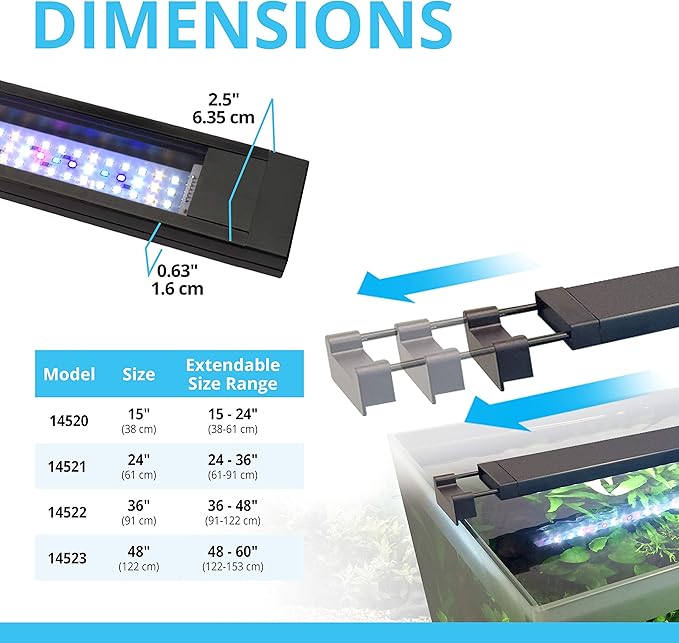 Fluval Plant 3.0 LED Planted Aquarium Lighting, 22 Watts, 15-24 Inches