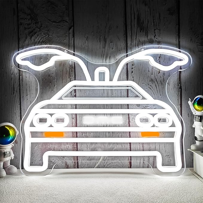 Back To Future Neon Sign Future Car Neon Signs for Wall Decor Dimmable Led Signs for Bedroom Wall Light Up Sign for Bar Office Neon Gifts for Movie Fans