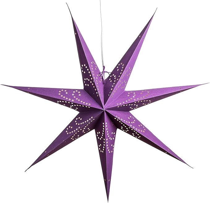 Hometown Evolution, Inc. Fountain Purple Paper Star Lantern with 12 Foot Power Cord Included