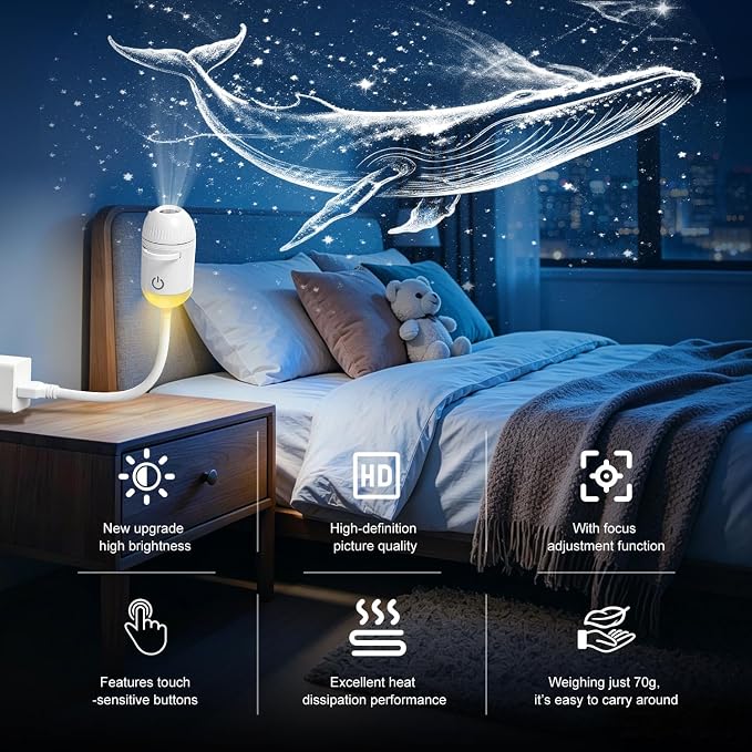 Galaxy Projector Night Light, 2-in-1 USB Star Lamp Kids Gift for Bedroom | Adjustable Brightness, Car & Room Wall Ceiling Decor
