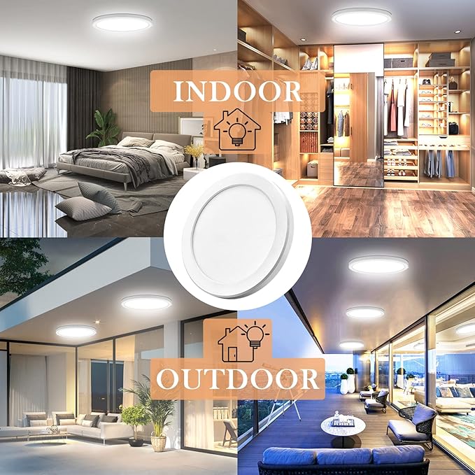 ETL Certified 7 inch Flush Mount Ceiling Light Fixtures, 12W 1200LM Dimmable, 5000K Ultra Slim Round Led Ceiling Light for Bedroom,Living Room,Kitchen,Hallway,Bathroom, 3 Pack White