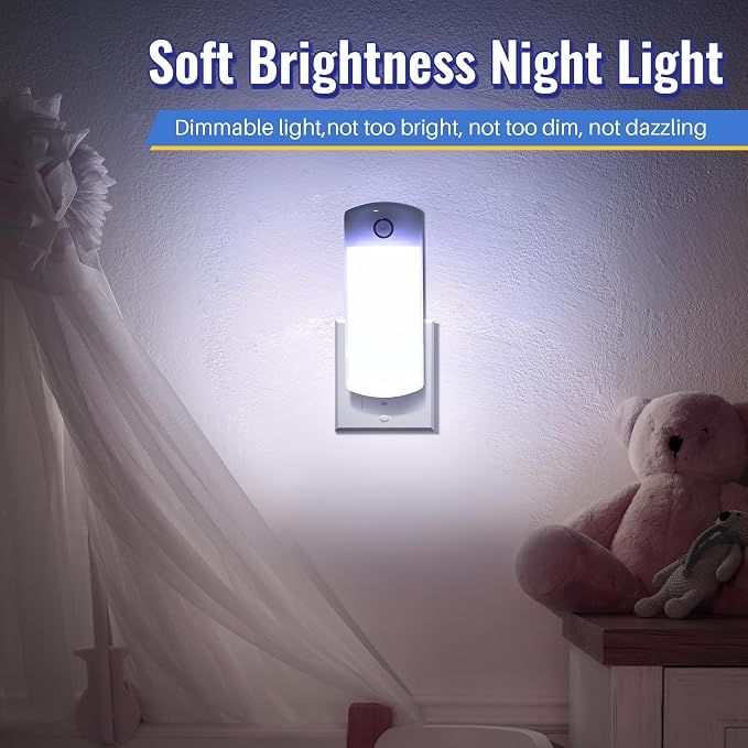 3 Pack 4 in 1 LED Power Failure Light for Home Emergency Power Outage | Rechargeable Plug in Flashlights with Motion Sensor, LED Emergency Light for Home Power Failure Black Outs Hurricane Supplies